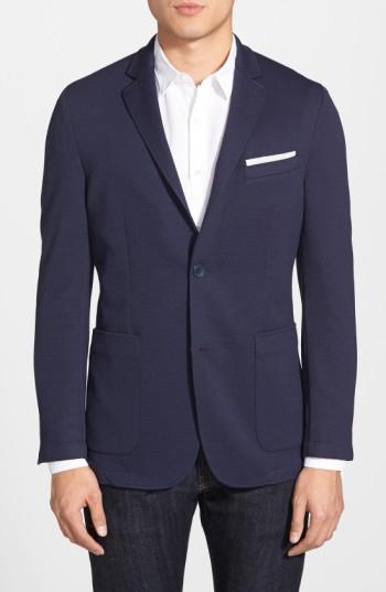Men's Vince Camuto Slim Fit Stretch Knit Blazer, Size - Blue