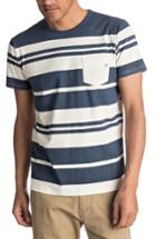 Men's Quiksilver Lokea Stripe Pocket T-shirt - Blue