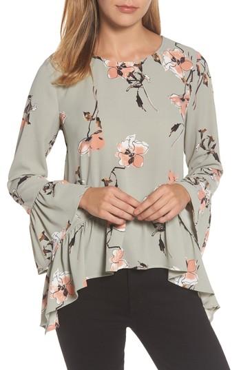 Women's Gibson Ruffle Asymmetrical Blouse - Grey