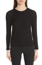 Women's Akris Sequin Knit Silk & Cotton Blend Sweater - Black