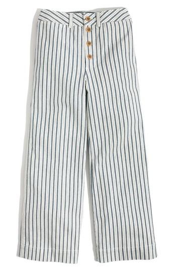 Women's Madewell Emmett Stripe Crop Wide Leg Pants - Blue