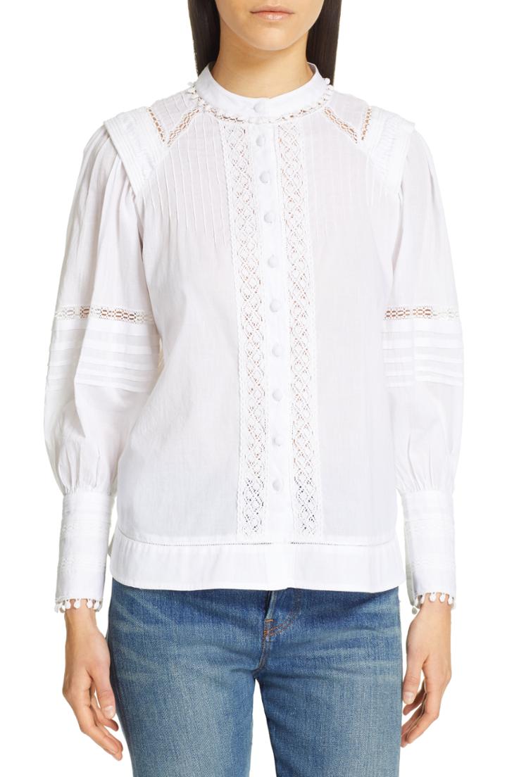 Women's Sea Hemingway Pintucked Blouse - White