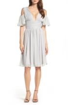 Women's French Connection Chiffon Fit & Flare Dress - Grey