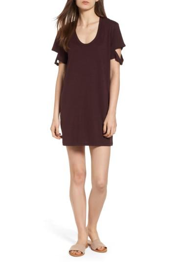 Women's Pst By Project Social T Knotted Sleeve T-shirt Dress - Purple