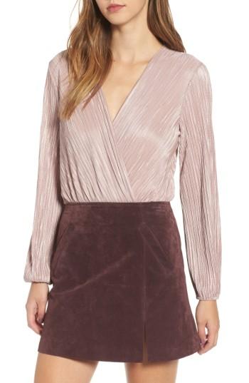 Women's Astr The Label Pleated Bodysuit - Pink