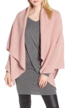 Women's Halogen Ribbed Cashmere Wrap, Size - Pink