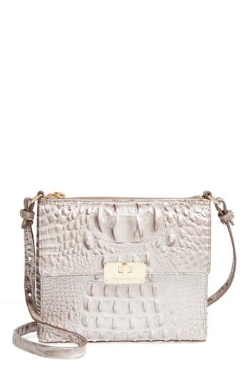 Brahmin Melbourne Manhattan Croc Embossed Leather Crossbody Bag - Metallic