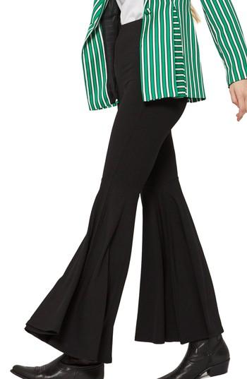 Women's Topshop Extreme Flare Trousers Us (fits Like 0) - Black