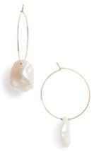 Women's Mitzuki Petal Pearl Hoop Earrings