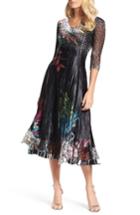 Petite Women's Komarov Print A-line Dress P - Black