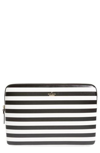 Kate Spade New York Stripe 13-inch Laptop Sleeve - Black