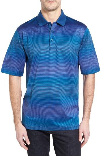 Men's Bugatchi Stripe Jersey Polo, Size - Blue