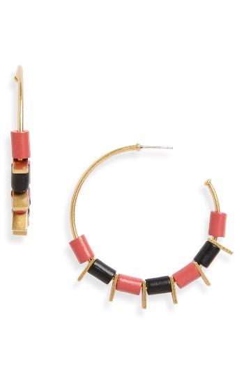 Women's Madewell Wood Beaded Hoop Earrings