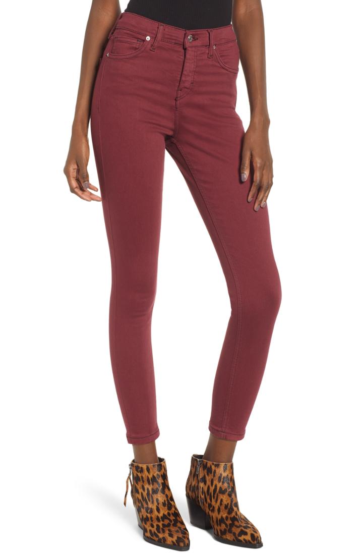 Women's Topshop Jamie Skinny Jeans W X 30l (fits Like 24w) - Purple