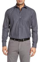 Men's Peter Millar Collection Meadows Melange Regular Fit Check Sport Shirt, Size - Blue