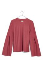 Women's Madewell Flare Sleeve Ribbed Top, Size - Pink
