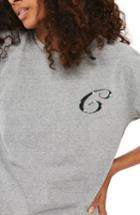 Women's Topshop Initial Embroidered Tee Us (fits Like 6-8) - Grey