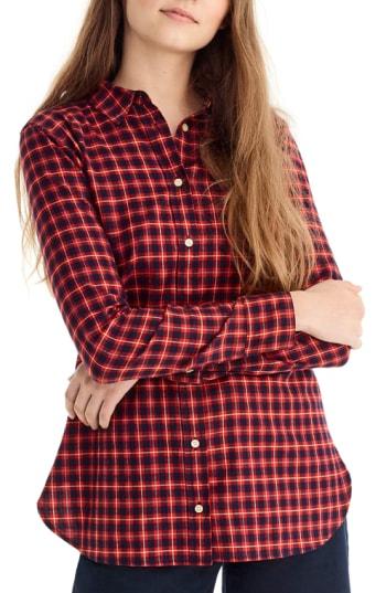 Women's J. Crew Classic-fit Brushed Twill Flannel Shirt - Blue