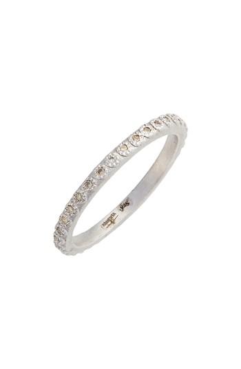 Women's New World Silver Champagne Diamond Stacking Ring