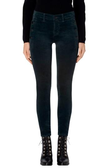 Women's J Brand Zion Mid Rise Velvet Skinny Jeans - Green