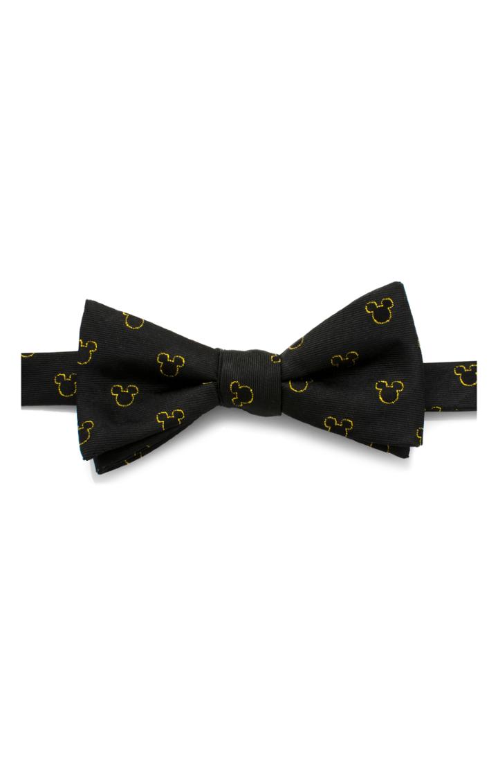 Men's Cufflinks, Inc. Mickey Mouse Silk Bow Tie, Size - Black