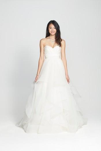Women's Hayley Paige 'londyn' Silk & Tulle Ballgown, Size - Ivory