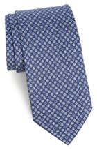 Men's Salvatore Ferragamo Salvia Floral Print Silk Tie, Size - Blue