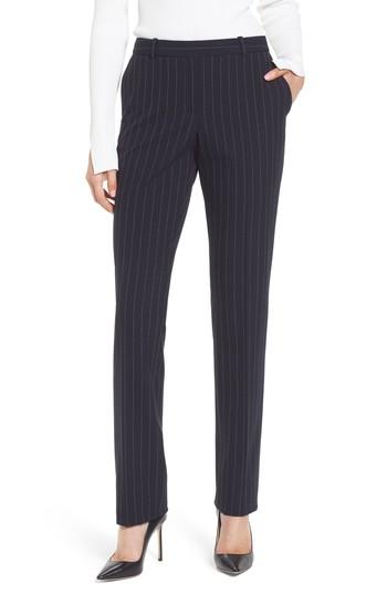 Women's Boss Titana Pinstripe Suit Trousers - Blue