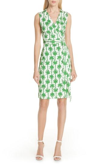 Women's Dvf Yahzi Sleeveless Silk Wrap Dress - Green