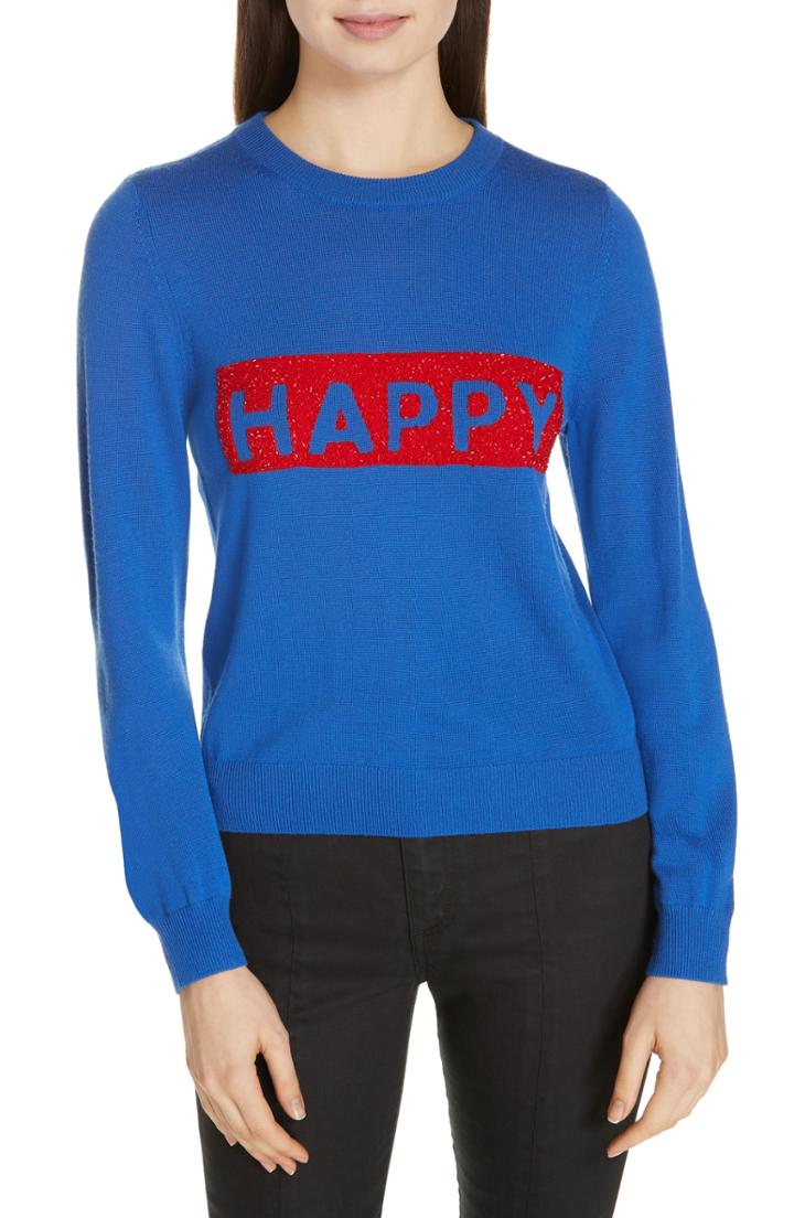 Women's Alice + Olivia Embellished Relaxed Sweater - Blue