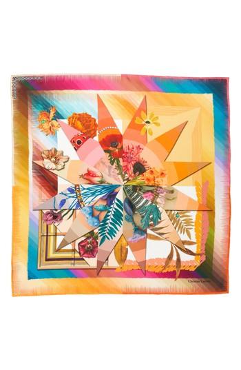 Women's Cristian Lacroix Botanic Silk Scarf, Size - Yellow