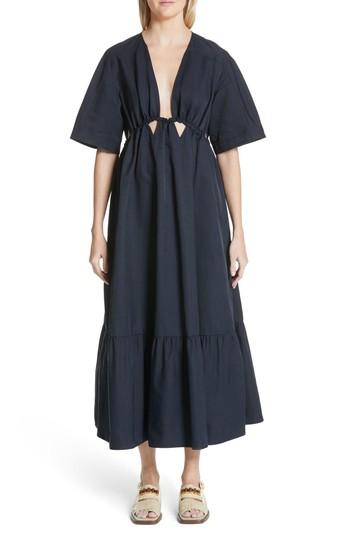 Women's Stella Mccartney Plunging Cutout Maxi Dress Us / 36 It - Blue