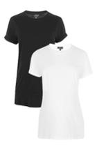 Women's Topshop 2-pack Boyfriend Maternity Tees Us (fits Like 2-4) - White