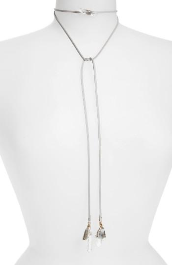 Women's Canvas Jewelry Quartz Wrap Choker