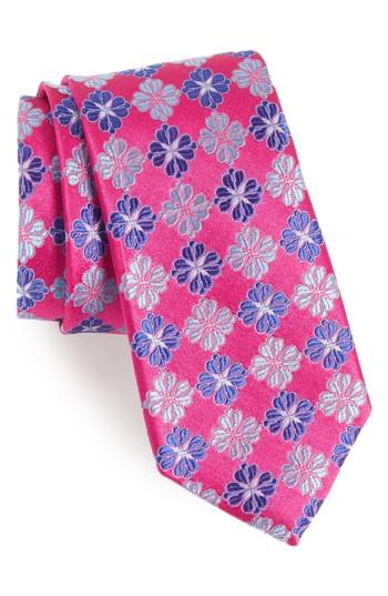 Men's Nordstrom Men's Shop Cole Floral Silk Tie, Size - Pink