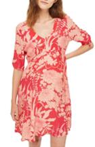 Women's Topshop Floral Print Maternity Tea Dress Us (fits Like 0-2) - Red
