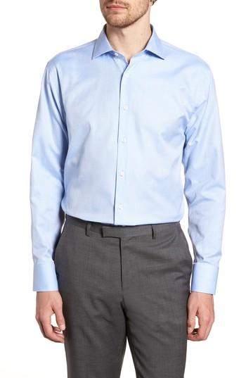 Men's John W. Nordstrom Traditional Fit Dot Dress Shirt - Blue