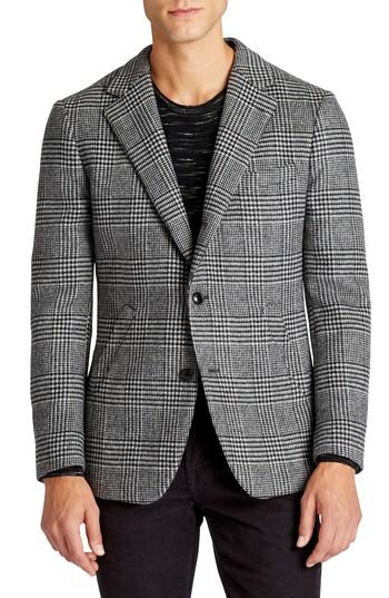 Men's Bonobos Capstone Trim Fit Windowpane Wool Blend Sport Coat R - Grey
