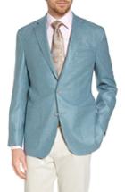 Men's David Donahue Aiden Classic Fit Silk & Wool Blazer R - Blue/green
