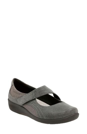 Women's Clarks Sillian Bella Mary Jane Flat N - Grey
