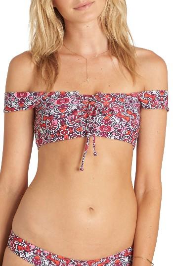 Women's Billabong Del Rey Lace-up Crop Bikini Top - Pink