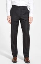 Men's Hickey Freeman Classic B Fit Flat Front Wool Trousers R - Black