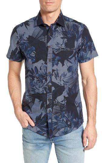 Men's Rodd & Gunn Kingsley Print Chambray Sport Shirt - Blue