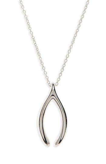 Women's Tory Burch Wishbone Delicate Pendant Necklace