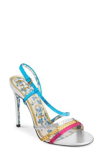 Women's Gucci Haines Sequin Sandal Us / 36eu - Metallic
