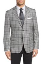 Men's Jb Britches Classic Fit Plaid Wool Sport Coat R - Metallic
