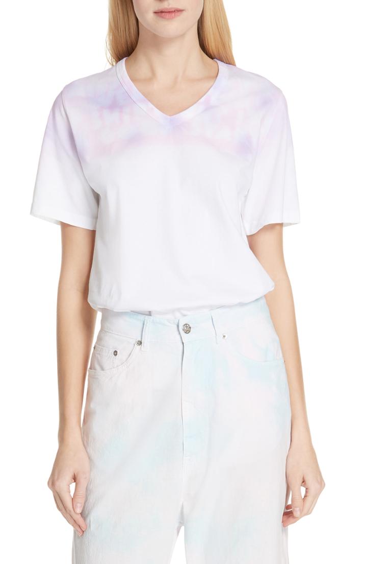 Women's Mm6 Maison Margiela Charity Tie Dye Cotton Tee - White