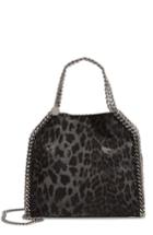 Stella Mccartney Mini Falabella Leopard Print Faux Leather Tote - Black