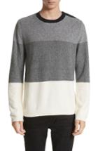 Men's Ps Paul Smith Colorblock Crewneck Sweater - Black