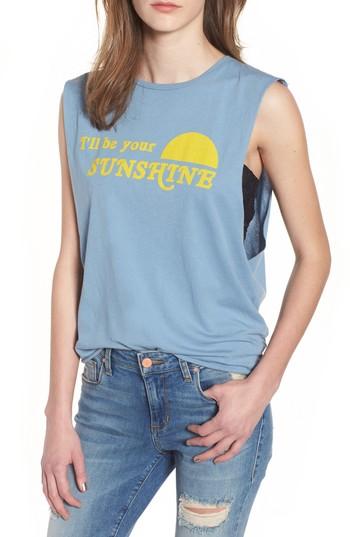Women's Bp. Sunshine Screenprint Muscle Tee, Size - Blue